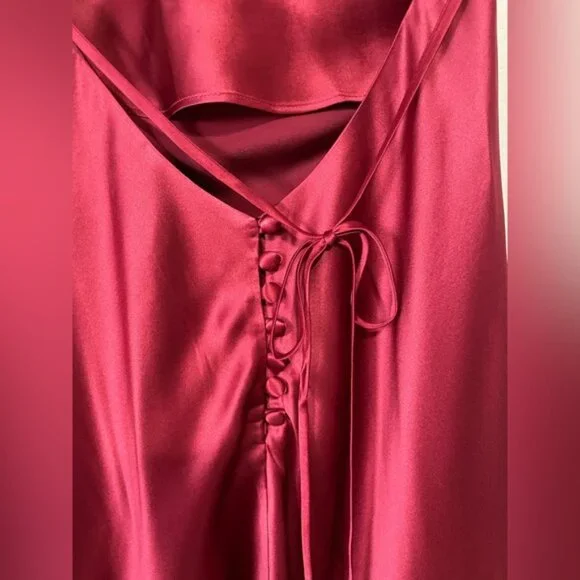 NEW Reformation Jeany Silk Long Dress Backless Formal Sangre Red | Size M - Picture 13 of 13